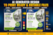 convert ai generated designs into print ready editable file, vectorize image