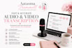 transcribe your video or audio into clean, professional text