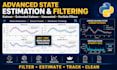 develop kalman filter, state estimation, and data filtering in python