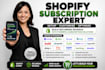 build shopify subscription widget, shopify subscription with recharge, appstle,