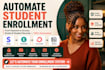 setup teachable notion convertkit stripe student enrollment CRM automation flow