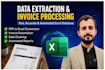 do excel data cleaning, data processing, and invoice processing