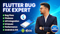 fix flutter bugs, errors, firebase issues and API integration