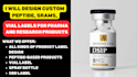 design custom peptide, sarms and vial labels for research brands
