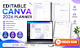 design editable canva planner daily 2026 content business printable planner
