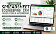 advanced spreadsheet, crm spreadsheet, bookkeeping, calculations and automations