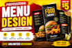 design a professional restaurant menu and takeaway menu