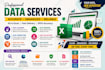 excel data, clean, split, data entry and managerial services