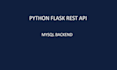 build python flask rest API development