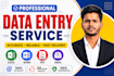 do CRM data entry, excel , google sheets and admin support