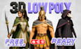 create 3d low poly character models with rigging and animation for games
