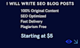 write SEO blog posts and articles that rank on google