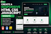 create a responsive HTML CSS javascript website