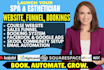 setup spa esthetician website squarespace booking appointment wix skool funnel