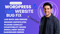 fix and troubleshoot your learndash or tutor lms website issues
