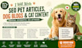 write SEO blog pet articles, dog blogs, and cat content