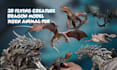 do realistic 3d creature, dragon 3d model, 3d realistic pbr fur zbrush texture