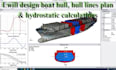 design boat hull, hull lines plan and hydrostatic calculations