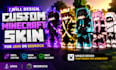 design custom minecraft skin for java or bedrock