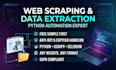 do web scraping, data extraction, data mining from any website using python