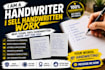 professional english cursive handwriting service