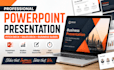 design powerpoint presentation, pitch deck, sales deck, and business slides