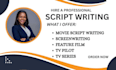 write screenplay movie script TV series script and novel adaptation