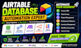 do airtable database airtable automation n8n make com softr web app design
