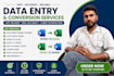 do data entry, copy paste, excel and web research