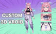 custom 3d vroid vtuber model, vrchat avatar and anime vtuber avatar
