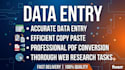 do accurate data entry, copy paste, convert PDF and web research tasks
