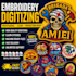 embroidery digitizing design convert to dst, pes, jef files
