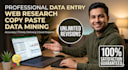 do error free data entry, copy paste, and typing work