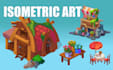 create stylized isometric game environment and assets