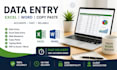 do data entry excel tasks and administrative support