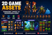create 2d game assets, game UI, characters, sprites and backgrounds