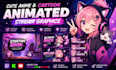 create cute anime and cartoon animated stream graphics