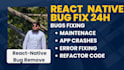 fix bugs in react native react js and expo apps