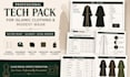 create professional islamic clothing tech pack and modest wear