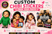 create premium custom chibi stickers from your photo