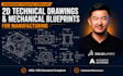 create 2d technical drawing, mechanical engineering blueprint for manufacturing