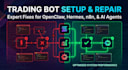 fix setup openclaw hermes trading bot claude code solana polymarket kalshi n8n
