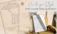 make you a golf course map on a vintage illustration