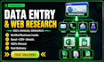 do accurate manual data entry, web research and lead generation
