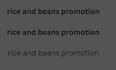 do rice and beans promotion