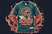 make custom vintage retro t shirt illustration