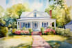 paint a custom digital watercolor house