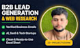 do b2b lead generation, web research and find valid emails