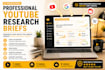 create a professional youtube content research brief