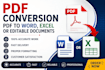 convert PDF to word, excel, or editable documents accurately